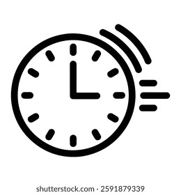 Clock Ticking Icon Showing Time Management, Countdown, and Efficiency