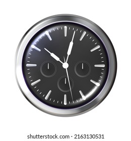 clock time alarm. hour watch. business timer. retro object. wall alert. wake bell. classic reminder vector, illustration, 3d, realistic, realism