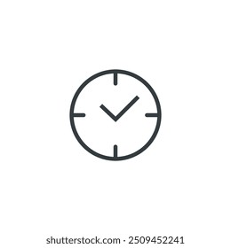 Ícone de escritório de alarme de hora do relógio, ilustração de vetor