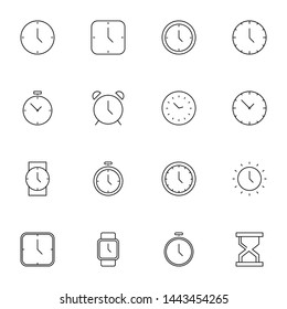 clock, time, alarm, watch thin line icons set. simple creative thin black line icons set vector illustration