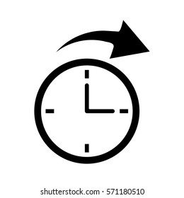 clock time arrow around pictogram