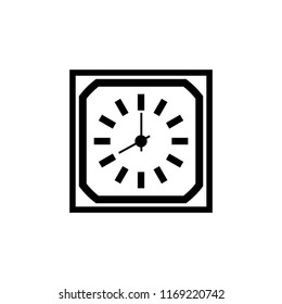 Clock, time black icon vector
