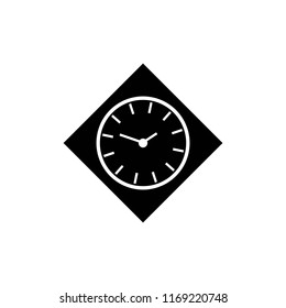 Clock, time black icon vector