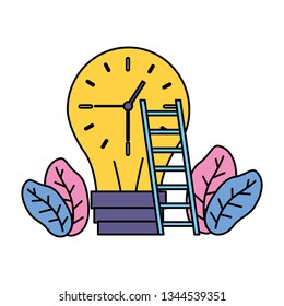 clock time bulb stairs