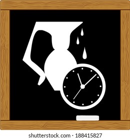clock time chalk school blackboard drawing icon