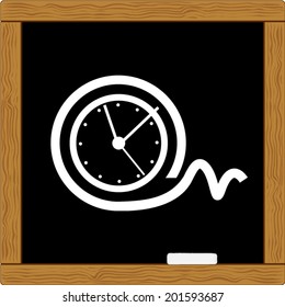 clock time chalk school blackboard drawing icon