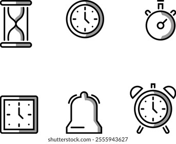 Clock time design illustration icons
