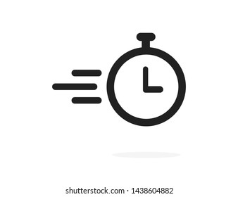 Clock or time flying icon isolated on white background. Timer sign. Flat time design concept. EPS 10