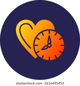 Clock time Glyph Circle Gradient Icon