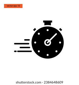 Clock and time glyph icon vector illustration design