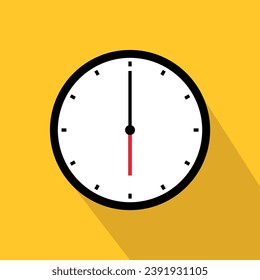 Clock time icon 06 symbol isolated on white background design.