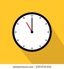 Clock time icon 11 symbol isolated on white background design.