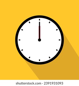 Icono de tiempo de reloj 12 símbolo aislado en el diseño de fondo blanco.