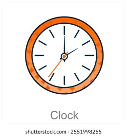 Clock and time icon concept