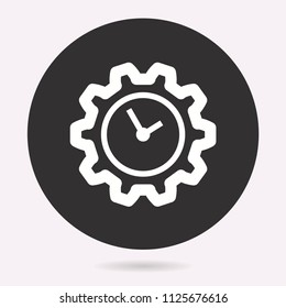 Clock time icon, deadline symbol. Vector illustration isolated. Simple pictogram for graphic and web design.