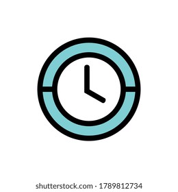 Clock and time icon design, flat style vector illustration