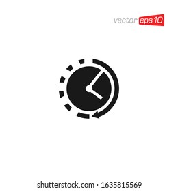 Clock and Time Icon Design Vector