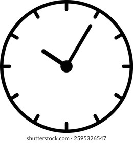 Clock, time icon. Editable Stroke. Vector illustration