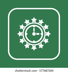 Clock time icon. Flat design.