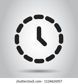 Clock time icon in flat style. Vector illustration. Business concept clock timer pictogram.