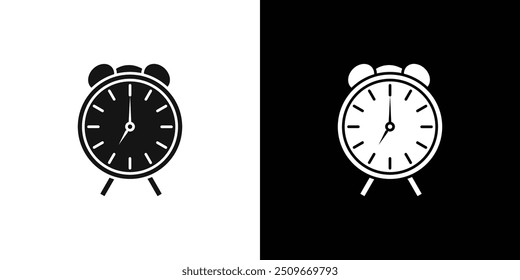 Clock time icon Flat vector set outline