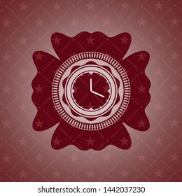 clock, time icon inside badge with red background