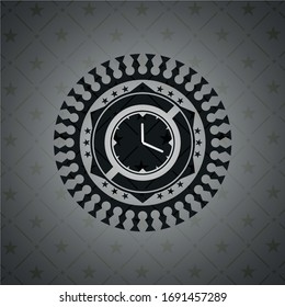 clock, time icon inside black emblem