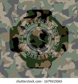 clock, time icon inside camouflage texture