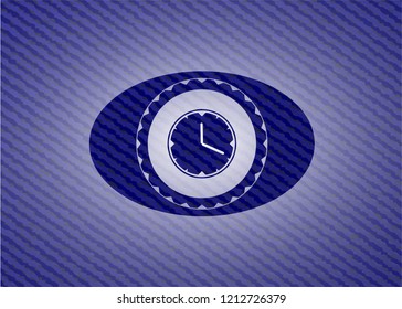 clock, time icon inside emblem with jean high quality background