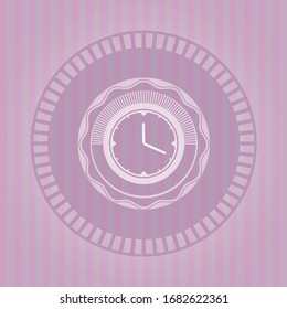 clock, time icon inside pink icon or emblem