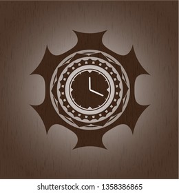 clock, time icon inside wood signboards