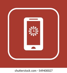 Clock time  icon, isolated. Flat  design. 