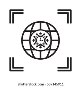 Clock  time   icon, isolated. Flat  design. 