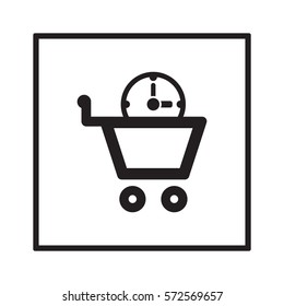 Clock time   icon, isolated. Flat design. 
