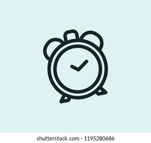 Clock time icon line isolated on clean background. Clock time icon concept drawing icon line in modern style. Vector illustration for your web mobile logo app UI design.