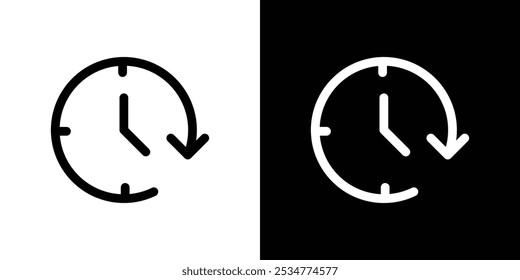 Clock time icon linear logo isolated