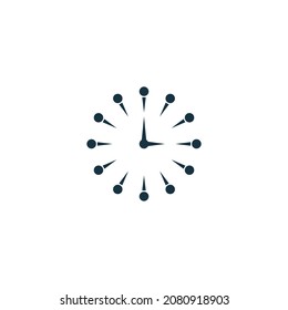 Clock time icon logo design template vector