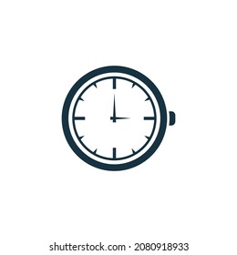 Clock time icon logo design template vector