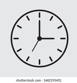 Clock Time Icon on background. vector illustration