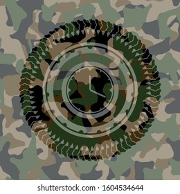 clock, time icon on camo pattern