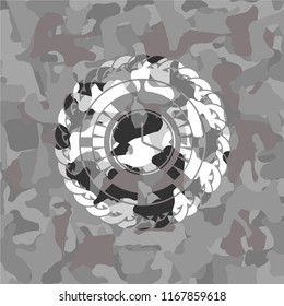 clock, time icon on grey camo texture