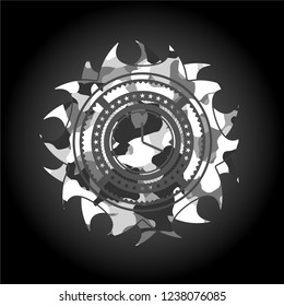 clock, time icon on grey camo texture