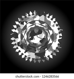 clock, time icon on grey camo pattern