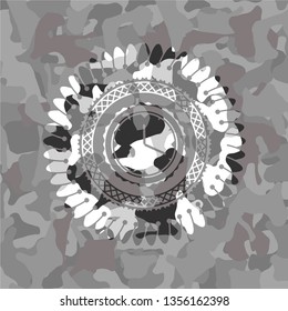 clock, time icon on grey camo texture