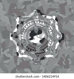 clock, time icon on grey camo texture