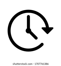 Clock Time Icon on white background. vector illustration