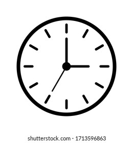 Clock Time Icon on white background. vector illustration