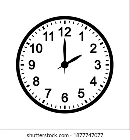 Clock Time Icon on white background. vector illustration. color editable