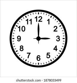 Clock Time Icon on white background. vector illustration. color editable