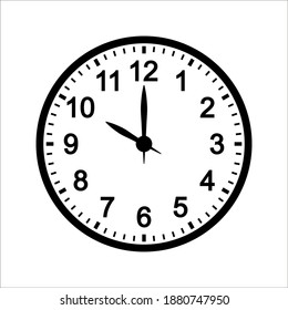 Clock Time Icon on white background. vector illustration. color editable